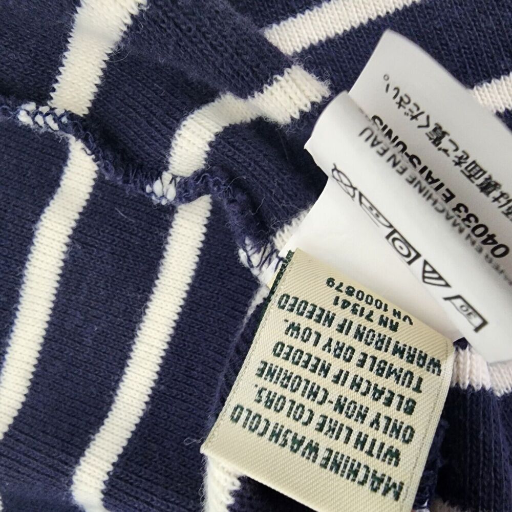 LL Bean Womens Top Small Reg French Sailor Knit Blue Stripe 3/4 Sleeve Boatneck - Picture 8 of 8